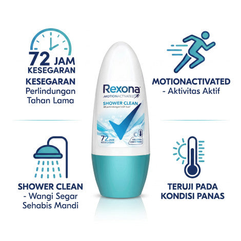 Rexona Motion Activated Shower Clean Roll On 45ml
