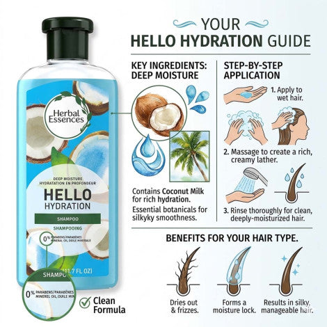 Herbal Essences Deep Moisture Hello Hydration Shampoo 346ml