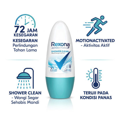 Rexona Motion Activated Shower Clean Roll On 45ml