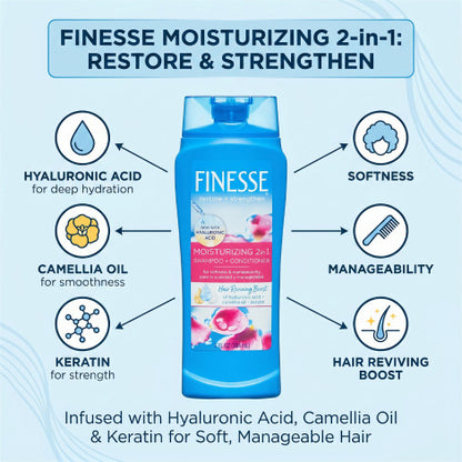 Finesse Restore + Strengthen Moisturizing 2in1 Shampoo + Conditioner 384ml